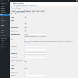 Page screenshot: Studiocart → Settings → Payment Methods