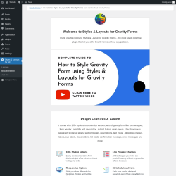 Page screenshot: Styles & Layouts for GF → Documentation