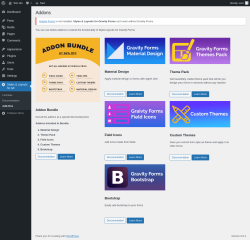 Page screenshot: Styles & Layouts for GF → Add-Ons