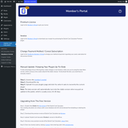 Page screenshot: Stylish Cost Calculator → Members Portal