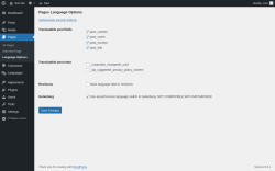 Page screenshot: Pages &rarr; Language Options