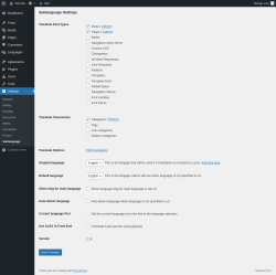 Page screenshot: Settings &rarr; Sublanguage