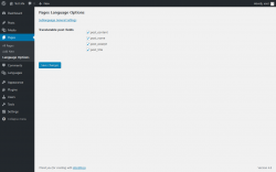 Page screenshot: Pages &rarr; Language Options
