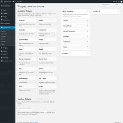 Page screenshot: Widgets &lsaquo; Test site &mdash; WordPress