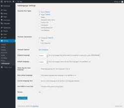 Page screenshot: Settings  &rarr; Sublanguage