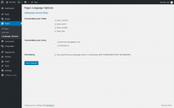 Page screenshot: Pages &rarr; Language Options