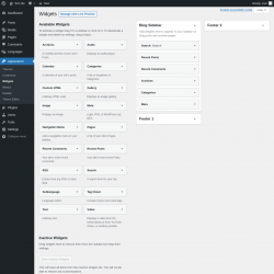 Page screenshot: Widgets &lsaquo; Test site &mdash; WordPress