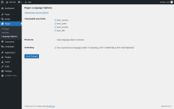 Page screenshot: Pages &rarr; Language Options