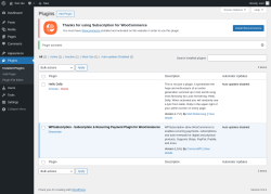 Page screenshot: Plugins &lsaquo; Test site &mdash; WordPress