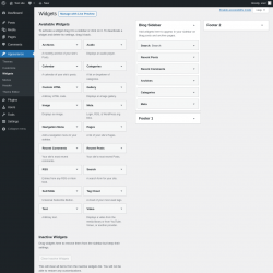 Page screenshot: Widgets &lsaquo; Test site &mdash; WordPress
