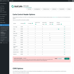 Page screenshot: Sucuri Security → Headers Management