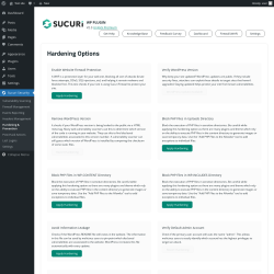 Page screenshot: Sucuri Security → Hardening & Prevention