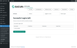 Page screenshot: Sucuri Security → Last Logins