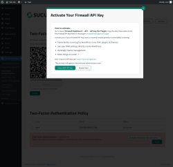 Page screenshot: Sucuri Security → Two-Factor Authentication