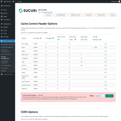 Page screenshot: Sucuri Security &rarr; Headers Management