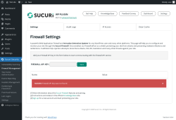 Page screenshot: Sucuri Security &rarr; Firewall Management