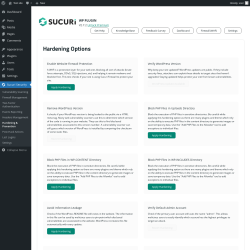 Page screenshot: Sucuri Security &rarr; Hardening & Prevention