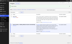 Page screenshot: Plugins &lsaquo; Test site &mdash; WordPress