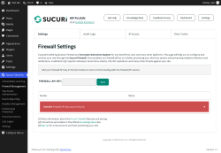 Page screenshot: Sucuri Security &rarr; Firewall Management