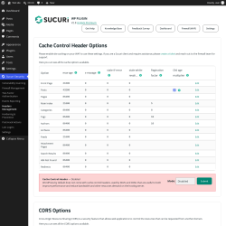 Page screenshot: Sucuri Security &rarr; Headers Management