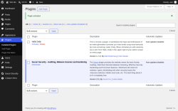 Page screenshot: Plugins &lsaquo; Test site &mdash; WordPress