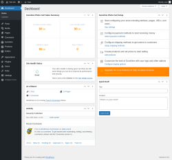 Page screenshot: Dashboard &lsaquo; Test site &mdash; WordPress
