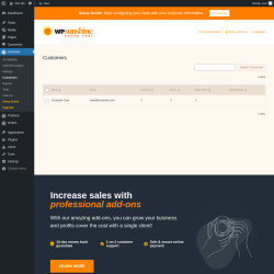 Page screenshot: Sunshine → Customers