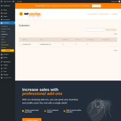 Page screenshot: Sunshine → Customers