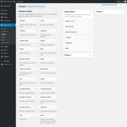 Page screenshot: Widgets &lsaquo; Test site &mdash; WordPress