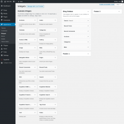 Page screenshot: Widgets &lsaquo; Test site &mdash; WordPress