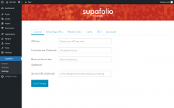 Page screenshot: Supafolio &rarr; Settings