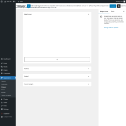 Page screenshot: Widgets &lsaquo; Test site &mdash; WordPress