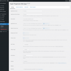 Page screenshot: Super Progressive Web Apps &lsaquo; Test site &mdash; WordPress