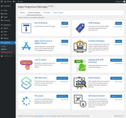 Page screenshot: SuperPWA &rarr; Add-ons