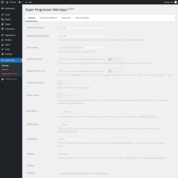 Page screenshot: Super Progressive Web Apps &lsaquo; Test site &mdash; WordPress