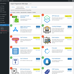 Page screenshot: SuperPWA &rarr; Add-ons