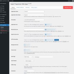 Page screenshot: Super Progressive Web Apps &lsaquo; Test site &mdash; WordPress