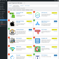 Page screenshot: SuperPWA → Add-ons