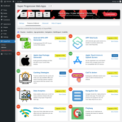 Page screenshot: SuperPWA &rarr; Add-ons
