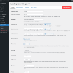 Page screenshot: Super Progressive Web Apps &lsaquo; Test site &mdash; WordPress