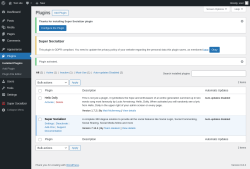 Page screenshot: Plugins ‹ Test site — WordPress