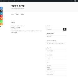Page screenshot: Test site – Just another WordPress site