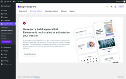 Page screenshot: Superb Addons &rarr; Elementor Addons