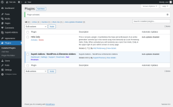 Page screenshot: Plugins &lsaquo; Test site &mdash; WordPress