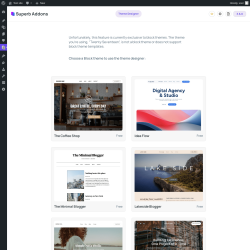 Page screenshot: Superb Addons → Theme Designer