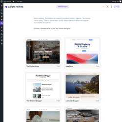 Page screenshot: Superb Addons → Theme Designer