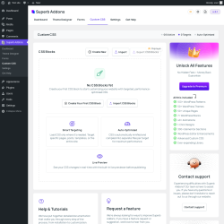 Page screenshot: Superb Addons &rarr; Custom CSS