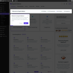 Page screenshot: Superb Addons - Dashboard &lsaquo; Test site &mdash; WordPress