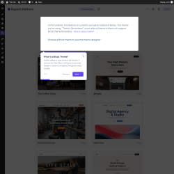 Page screenshot: Superb Addons &rarr; Theme Designer