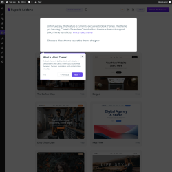 Page screenshot: Superb Addons &rarr; Theme Designer